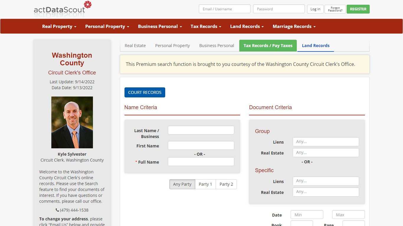Washington County, Arkansas Circuit Clerk Search - actDataScout